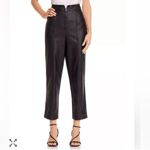 NWT Rebecca Taylor Vegan Leather Black Pant